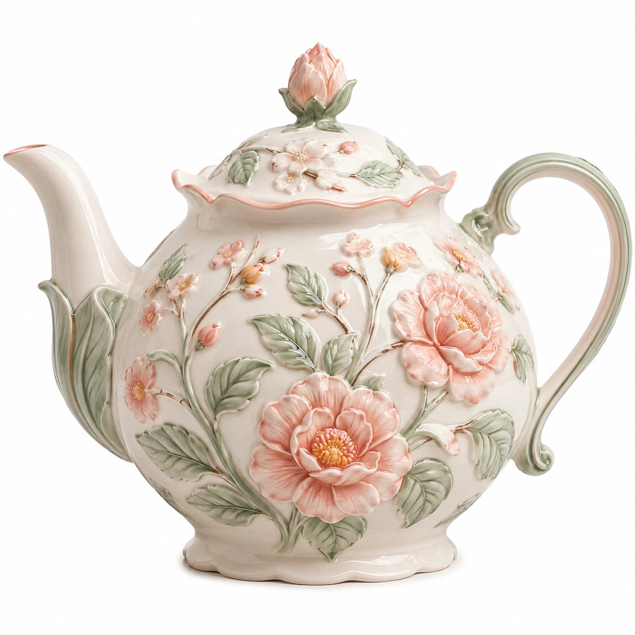 Teekanne mit Reliefflora 1600ml