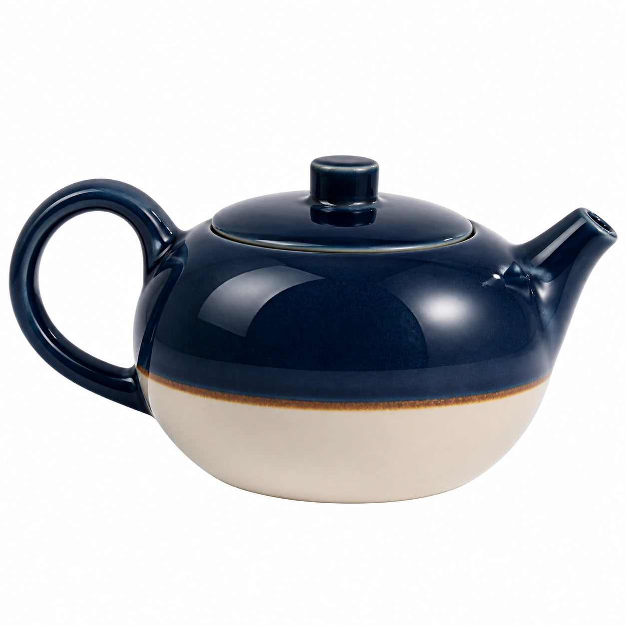 Teekanne Keramik Dunkelblau/Creme 1000ml