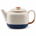 Teekanne mit abnehmbarem Deckel Creme und Blau 1000ml