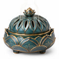 Lotus Design Räuchergefäß Blau und Gold