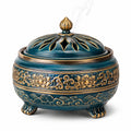 Keramik-Räuchergefäß im Blau-Goldenen Lotusdesign