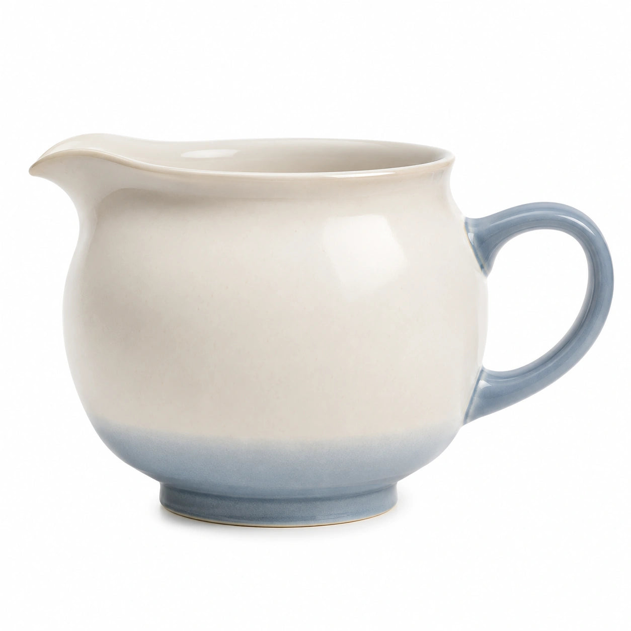 Eleganter Keramikkrug 500 ml in Creme und Blau