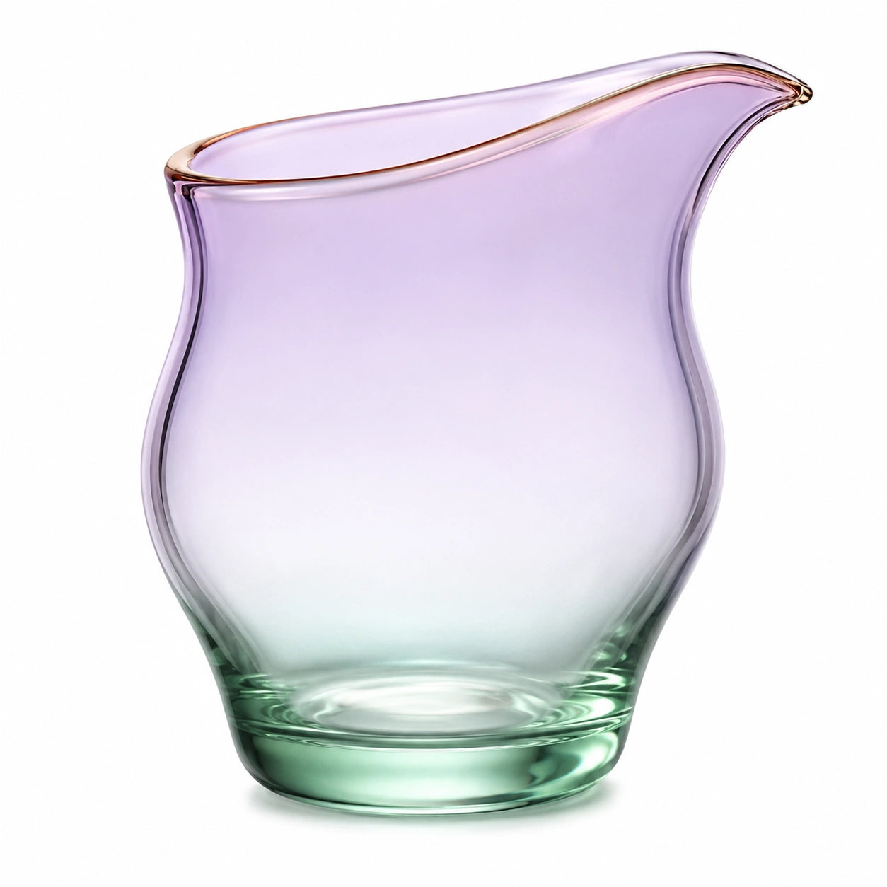 Eleganter Glaskrug mit Farbverlauf von Lila zu Grün