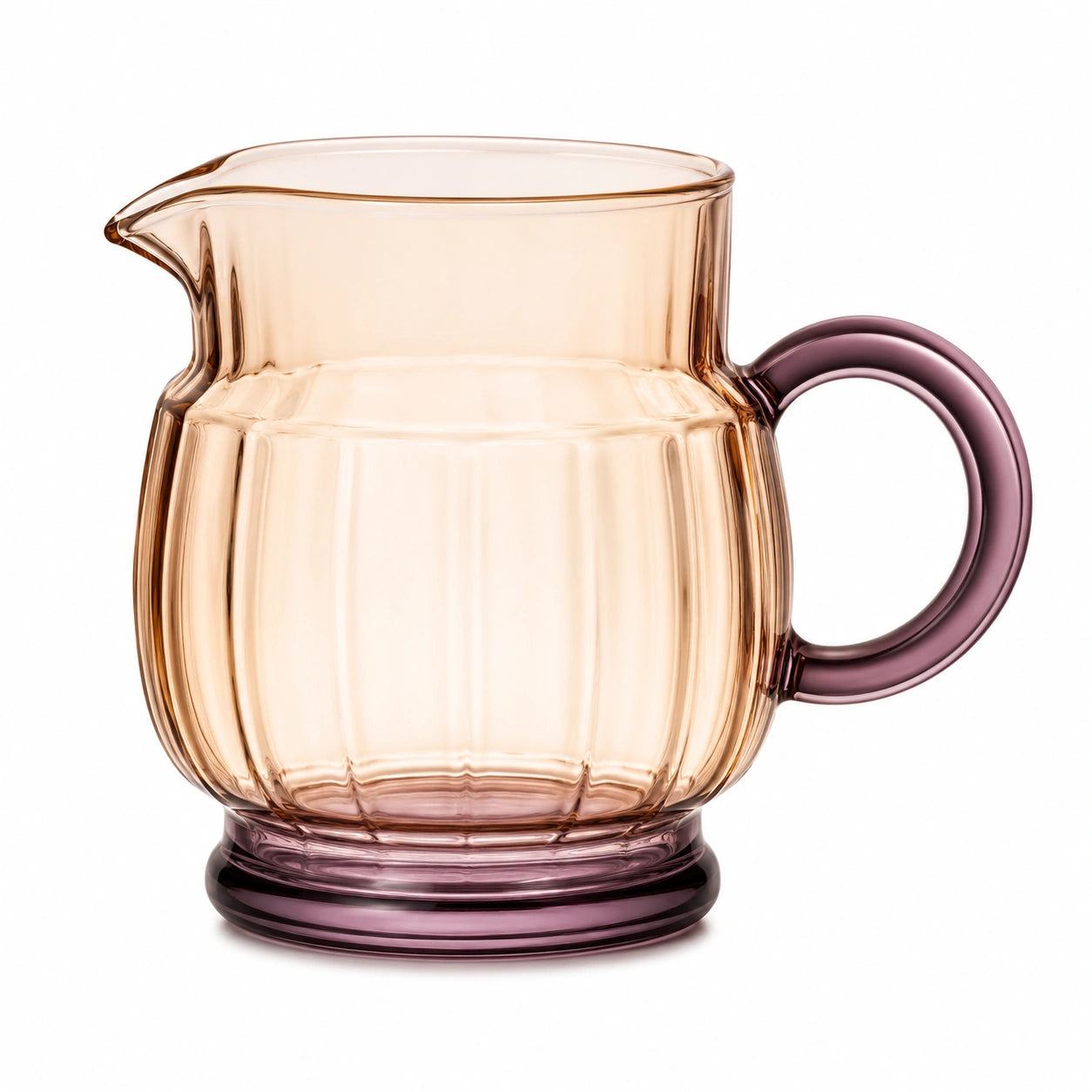 Glasskrug 500ml Bernstein/Lila mit Ergonomischem Griff