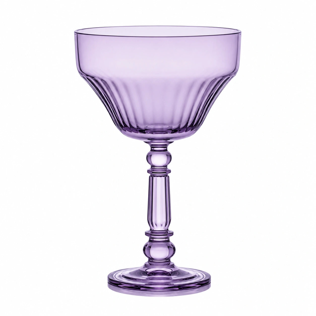 Lilafarbenes Cocktailglas 300ml mit Rillenmuster