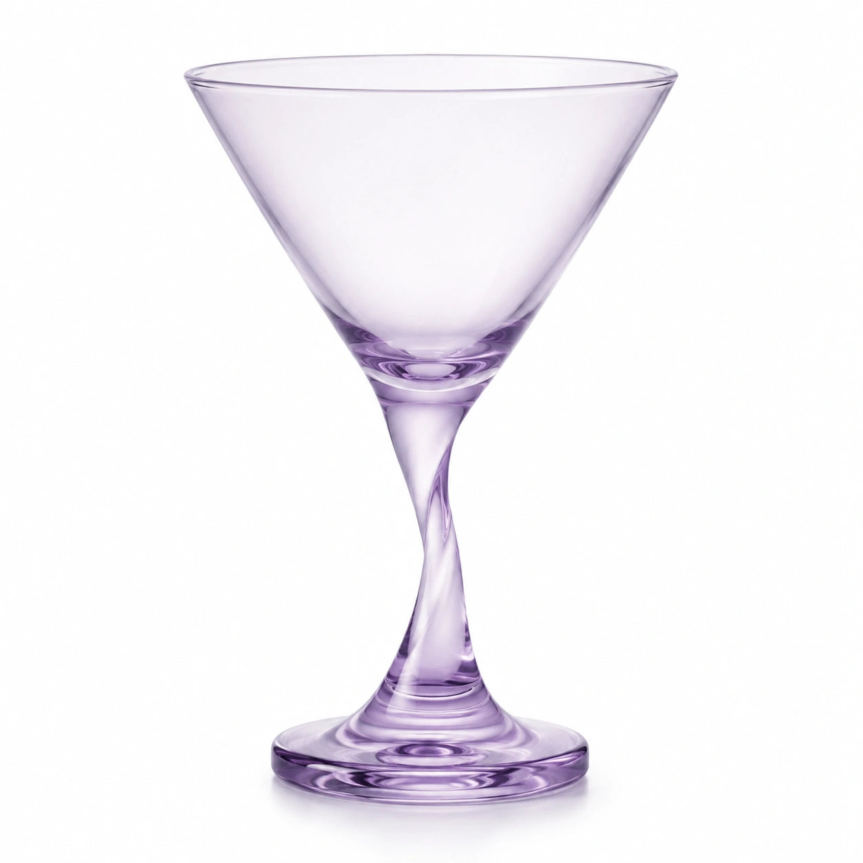 Edles Martini-Glas 150ml mit verdrehtem Stiel - Violett