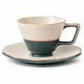 Teetasse mit Untertasse, Dunkelgrün/Weiß, 250ml