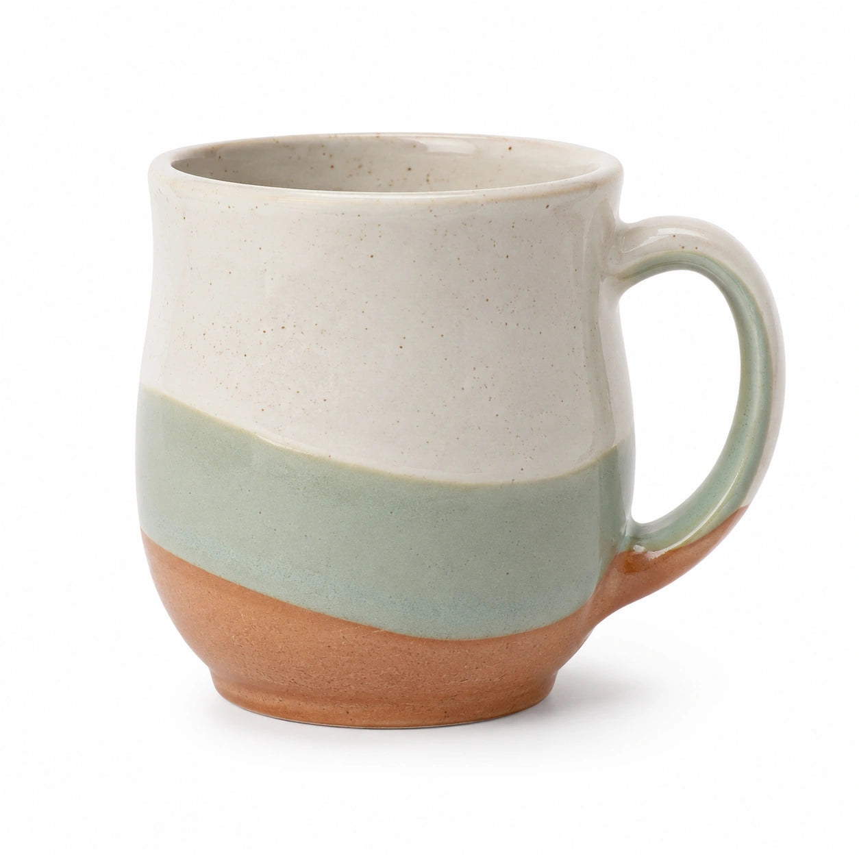 Keramikbecher Beige/Grün/Terrakotta, 300ml