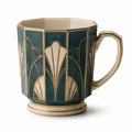 Art Deco Kaffeetasse Blau/Beige - 300ml