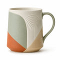 Keramiktasse mit Reliefmuster 350ml Mehrfarbig